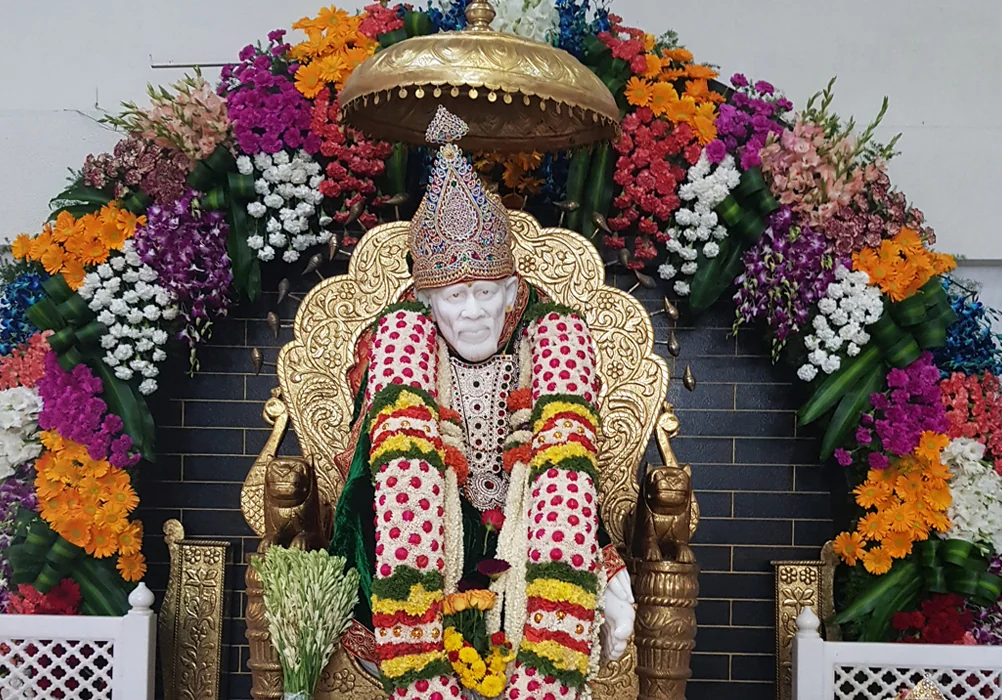 Community gathering during temple foundation ceremonies